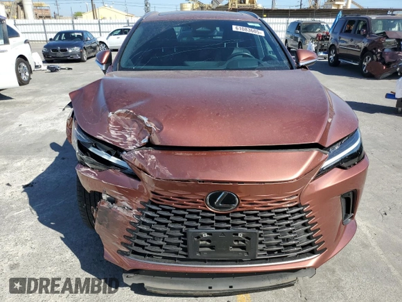 2023 Lexus RX 350 z VIN 2T2BAMCA2PC016603, wystawiony jako Copart lot #61083605 z przebiegiem 22 175 mil mil oraz Szkoda całkowita • Salvage title. Historia ofert i sprzedaży dostępna na DreamBid. Obrazek 5.