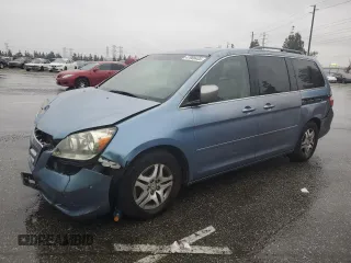 2005 Honda Odyssey EX with VIN 5FNRL384X5B047682, listed as a Copart auction lot 47988485 with 201,593 mi miles and Salvage Title. Bid and sale history available at carsss.com. Image 1.