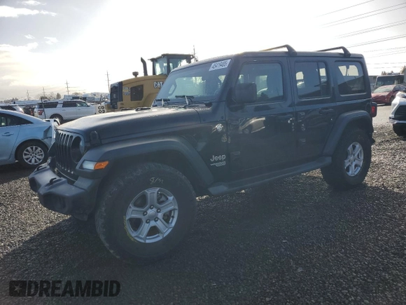 2018 Jeep Wrangler Unlimited Sport with VIN 1C4HJXDN4JW198837, listed as a Copart auction lot 45419485 with 88,654 mi miles and Salvage title. Bid and sale history available at DreamBid. Image 1.