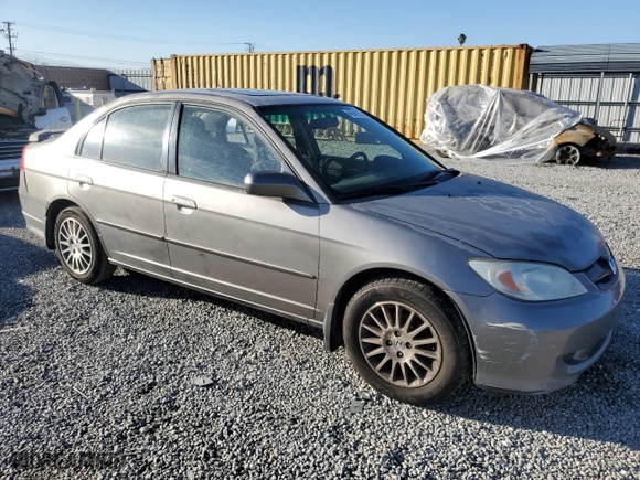 2005 Honda Civic Sdn EX with VIN 2HGES26735H582793, listed as a Copart auction lot 46949125 with 312,604 mi miles and Salvage Title. Bid and sale history available at carsss.com. Image 4.