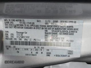 2016 Ford Focus Titanium with VIN 1FADP3J20GL238914, listed as a IAAI auction lot 42338977 with 126,276 mi miles and . Bid and sale history available at DreamBid. Image 9.