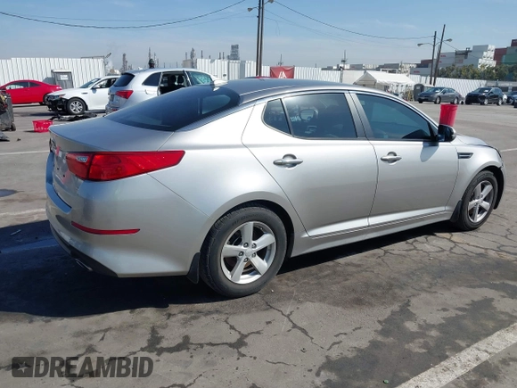 2014 Kia Optima LX with VIN KNAGM4A72E5449984, listed as a IAAI auction lot 41856778 with 1 mi miles. Bid and sale history available at carsss.com. Image 4.