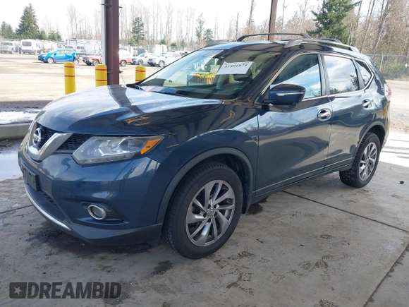 2015 Nissan Rogue SL with VIN 5N1AT2MV7FC916285, listed as a IAAI auction lot 41891874 with 102,105 mi miles. Bid and sale history available at carsss.com. Image 2.