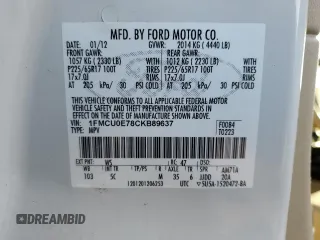 2012 Ford Escape Limited z VIN 1FMCU0E78CKB89637, wystawiony jako Copart lot #51312925 z przebiegiem 177 195 mil mil oraz Czysty tytuł • Clean title. Historia ofert i sprzedaży dostępna na DreamBid. Obrazek 13.