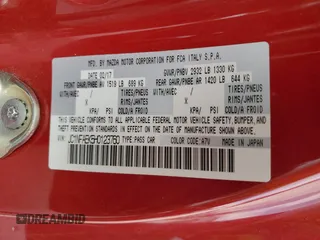 2017 FIAT 124 Spider Lusso z VIN JC1NFAEK5H0123760, wystawiony jako Copart lot #55865845 z przebiegiem 52 285 mil mil oraz Szkoda całkowita • Salvage title. Historia ofert i sprzedaży dostępna na DreamBid. Obrazek 12.