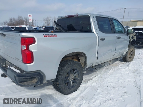 2020 Chevrolet Silverado 1500 Custom Trail Boss with VIN 3GCPYCEF7LG429531, listed as a IAAI auction lot 41555408 with 44,296 mi miles and . Bid and sale history available at DreamBid. Image 4.