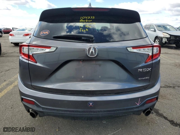 2019 Acura RDX w/Advance Pkg with VIN 5J8TC2H71KL007303, listed as a Copart auction lot 47179435 with 107,465 mi miles and Salvage Title. Bid and sale history available at carsss.com. Image 6.