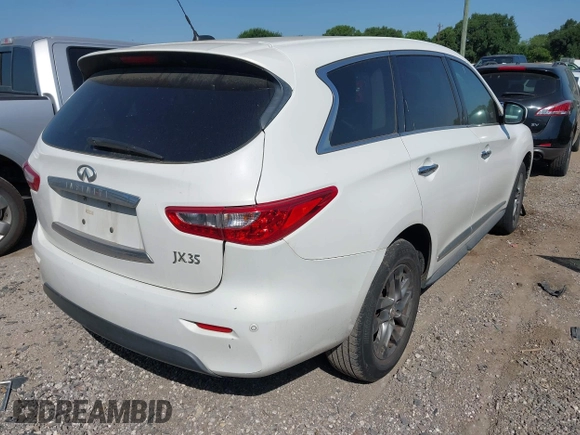 2013 Infiniti JX35 with VIN 5N1AL0MN7DC340246, listed as a IAAI auction lot 42030072 with 195,483 mi miles and . Bid and sale history available at DreamBid. Image 4.