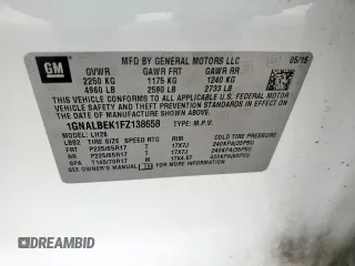 2015 Chevrolet Equinox LT with VIN 1GNALBEK1FZ138658, listed as a Copart auction lot 50341905 with 158,932 mi miles and Salvage Title. Bid and sale history available at carsss.com. Image 13.