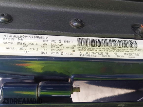 2004 Jeep Wrangler X с VIN 1J4FA39SX4P790573, выставлен на аукционе IAAI как лот 42307292 с пробегом 113 910 миль миль и . История ставок и продаж доступна на DreamBid. Изображение 9.