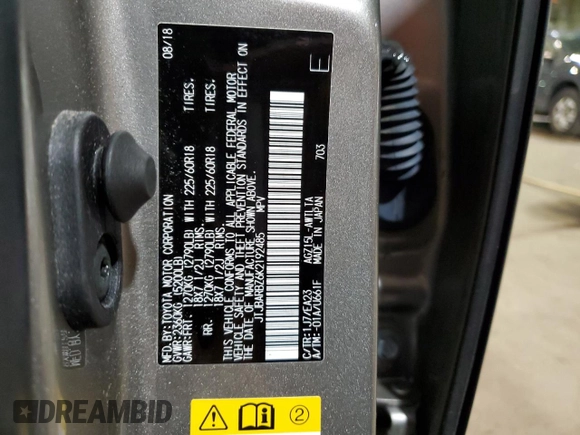 2019 Lexus NX 300 with VIN JTJBARBZ6K2192485, listed as a Copart auction lot 46620455 with 103,966 mi miles and Clean Title. Bid and sale history available at DreamBid. Image 13.