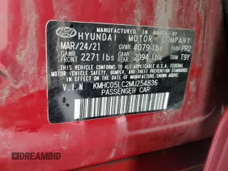 2021 Hyundai Ioniq Limited with VIN KMHC05LC2MU254836, listed as a Copart auction lot 64409905 with 113,209 mi miles and Clean title. Bid and sale history available at DreamBid. Image 13.