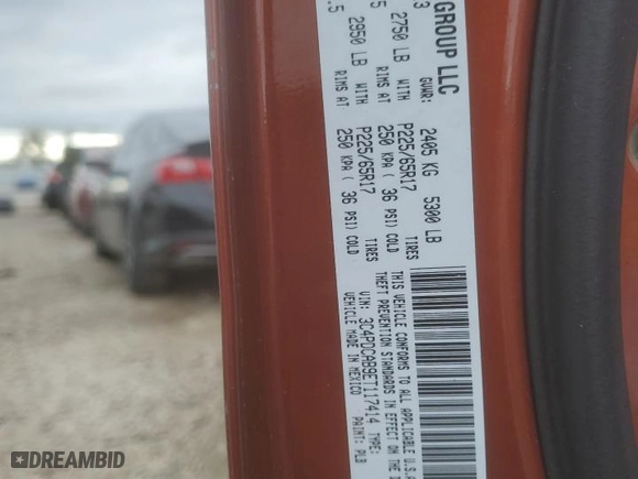 2014 Dodge Journey SE with VIN 3C4PDCAB9ET117414, listed as a Copart auction lot 78723064 with 177,643 mi miles and Salvage Title. Bid and sale history available at carsss.com. Image 13.