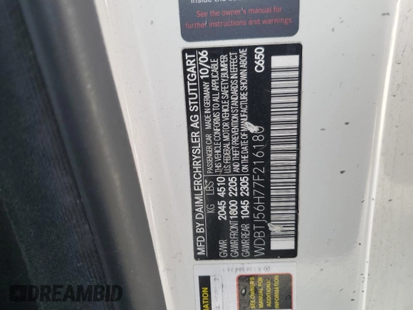 2007 Mercedes-Benz CLK 350 with VIN WDBTJ56H77F216180, listed as a Copart auction lot 80304494 with 116,590 mi miles and Salvage Title. Bid and sale history available at DreamBid. Image 12.