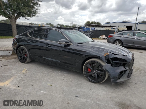 2023 Genesis G70 3.3T with VIN KMTG54TE9PU123542, listed as a Copart auction lot 78830254 with 23,782 mi miles and Salvage Title. Bid and sale history available at DreamBid. Image 4.