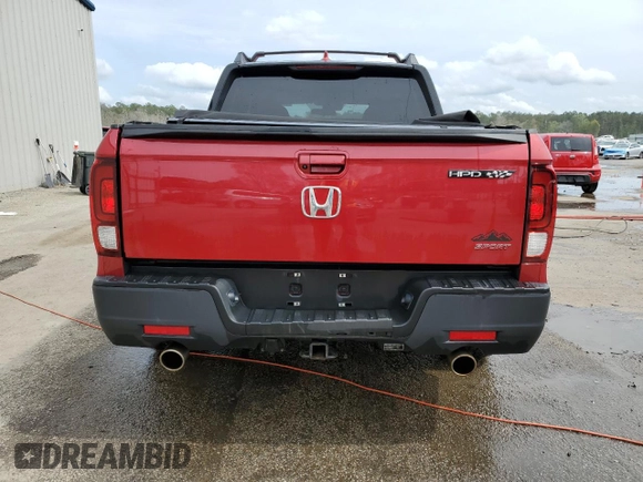 2021 Honda Ridgeline Sport with VIN 5FPYK3F10MB012808, listed as a Copart auction lot 51096395 with 34,543 mi miles and Salvage title. Bid and sale history available at DreamBid. Image 6.