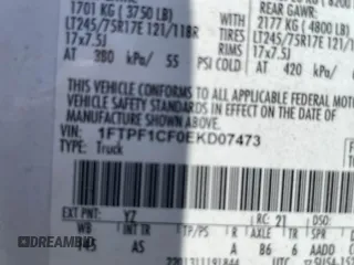 2014 Ford F-150 XL с VIN 1FTPF1CF0EKD07473, выставлен на аукционе IAAI как лот 41607286 с пробегом 159 743 миль миль и . История ставок и продаж доступна на DreamBid. Изображение 9.