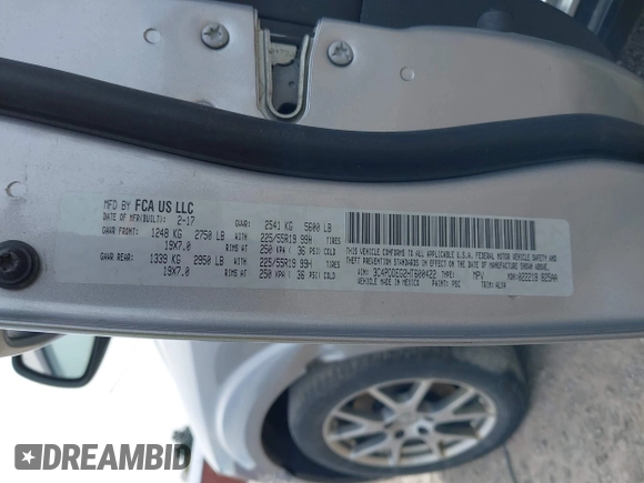 2017 Dodge Journey GT with VIN 3C4PDDEG2HT600422, listed as a IAAI auction lot 42092363 with 96,502 mi miles and . Bid and sale history available at DreamBid. Image 9.