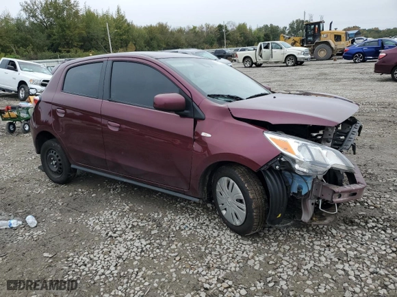 2022 Mitsubishi Mirage ES with VIN ML32AUHJ5NH008116, listed as a Copart auction lot 79676344 with 0 mi miles and Salvage Title. Bid and sale history available at carsss.com. Image 4.