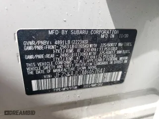 2021 Subaru Forester Premium with VIN JF2SKAJC0MH467641, listed as a Copart auction lot 53033115 with 49,656 mi miles and Salvage Title. Bid and sale history available at carsss.com. Image 13.