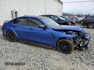 2022 BMW M3 Competition xDrive with VIN WBS43AY01NFL80708, listed as a Copart auction lot 46034615 with Not provided miles and Salvage title. Bid and sale history available at DreamBid. Image 4.