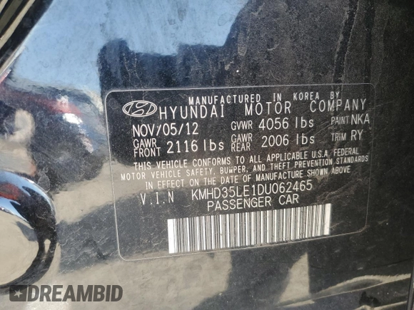 2013 Hyundai Elantra GT with VIN KMHD35LE1DU062465, listed as a Copart auction lot 75416564 with 118,953 mi miles and Salvage Title. Bid and sale history available at carsss.com. Image 14.