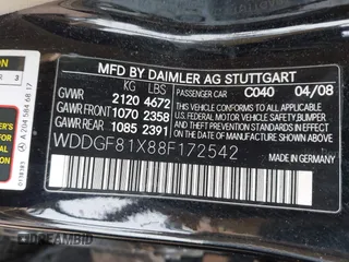 2008 Mercedes-Benz C 300 Sport with VIN WDDGF81X88F172542, listed as a IAAI auction lot 42471720 with 141,392 mi miles and . Bid and sale history available at DreamBid. Image 9.