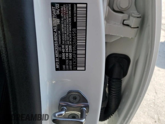 2022 Mercedes-Benz A 220 with VIN W1K3G4FB9NJ366958, listed as a Copart auction lot 79214284 with Not provided miles and Salvage title. Bid and sale history available at DreamBid. Image 12.