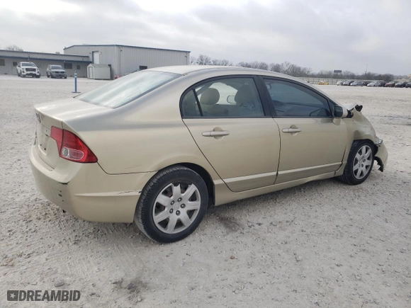 2007 Honda Civic Sdn LX with VIN 1HGFA165X7L141765, listed as a Copart auction lot 49260905 with 220,049 mi miles and Salvage Title. Bid and sale history available at carsss.com. Image 3.