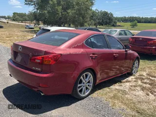 2006 Lexus IS 350 with VIN JTHBE262165001506, listed as a Copart auction lot 55529355 with 213,188 mi miles and Clean Title. Bid and sale history available at DreamBid. Image 4.