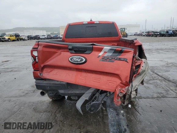 2024 Ford Ranger Raptor with VIN 1FTER4LRXRLE11947, listed as a Copart auction lot 68929944 with 7,512 mi miles and Salvage Title. Bid and sale history available at carsss.com. Image 6.
