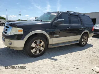 2008 Ford Expedition Eddie Bauer z VIN 1FMFU17528LA16468, wystawiony jako Copart lot #52013305 z przebiegiem 334 089 mil mil oraz Szkody całkowita. Historia ofert i sprzedaży dostępna na DreamBid. Obrazek 1.