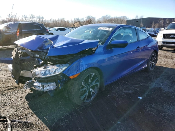 2019 Honda Civic Si Coupe with VIN 2HGFC3A57KH751092, listed as a Copart auction lot 82369774 with 54,712 mi miles and Salvage Title. Bid and sale history available at carsss.com. Image 1.
