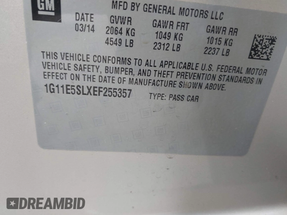 2014 Chevrolet Malibu LT with VIN 1G11E5SLXEF255357, listed as a IAAI auction lot 41363252 with 259,751 mi miles and . Bid and sale history available at DreamBid. Image 9.