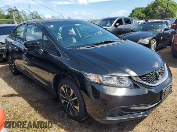 2014 Honda Civic Sedan EX with VIN 19XFB2F80EE054698, listed as a Copart auction lot 89171955 with 0 mi miles and Salvage Title. Bid and sale history available at carsss.com. Image 4.
