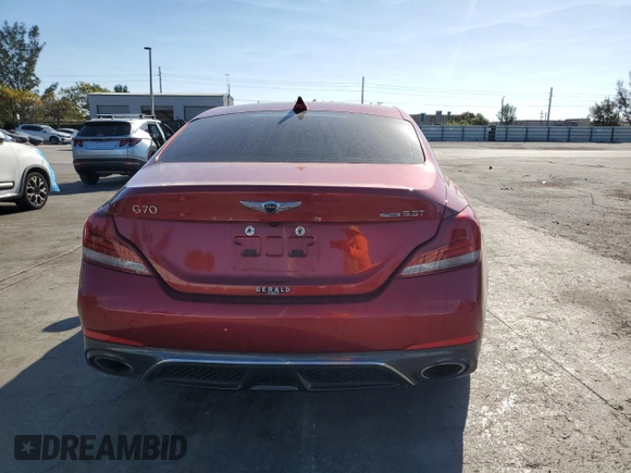 2020 Genesis G70 3.3T with VIN KMTG34LEXLU057731, listed as a Copart auction lot 48794325 with 93,504 mi miles and Salvage title. Bid and sale history available at DreamBid. Image 6.