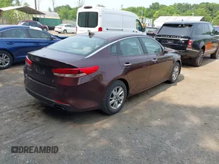 2018 Kia Optima LX with VIN 5XXGT4L36JG185545, listed as a IAAI auction lot 42434301 with 118,303 mi miles and . Bid and sale history available at DreamBid. Image 4.