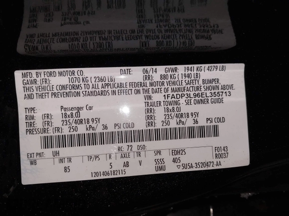 2014 Ford Focus ST with VIN 1FADP3L96EL355713, listed as a IAAI auction lot 41572939 with 102,838 mi miles and . Bid and sale history available at carsss.com. Image 9.