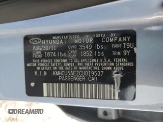 2012 Hyundai Accent SE z VIN KMHCU5AE2CU019537, wystawiony jako Copart lot #58089995 z przebiegiem 175 118 mil mil oraz Czysty tytuł • Clean title. Historia ofert i sprzedaży dostępna na DreamBid. Obrazek 13.