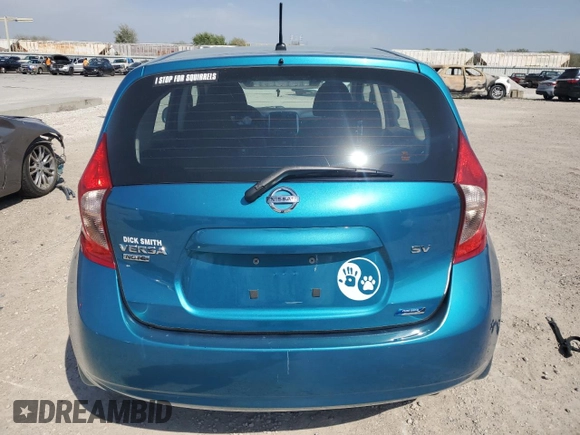 2014 Nissan Note SV with VIN 3N1CE2CP9EL373201, listed as a Copart auction lot 53180025 with 57,945 mi miles and Salvage Title. Bid and sale history available at DreamBid. Image 6.