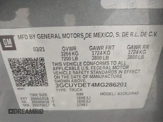 2021 Chevrolet Silverado 1500 LT with VIN 3GCUYDET4MG286201, listed as a IAAI auction lot 41594366 with 86,403 mi miles. Bid and sale history available at carsss.com. Image 9.