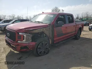 2018 Ford F-150 XL with VIN 1FTEW1E55JFA24677, listed as a Copart auction lot 49508155 with 119,616 mi miles and Salvage Title. Bid and sale history available at carsss.com. Image 1.
