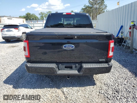 2021 Ford F-150 XL with VIN 1FTFW1E81MFA80456, listed as a Copart auction lot 61268545 with 57,233 mi miles and Salvage title. Bid and sale history available at DreamBid. Image 6.