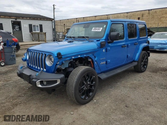 2022 Jeep Wrangler Unlimited Sahara with VIN 1C4JJXP64NW218810, listed as a Copart auction lot 49864565 with 19,462 mi miles and Non repairable. Bid and sale history available at DreamBid. Image 1.