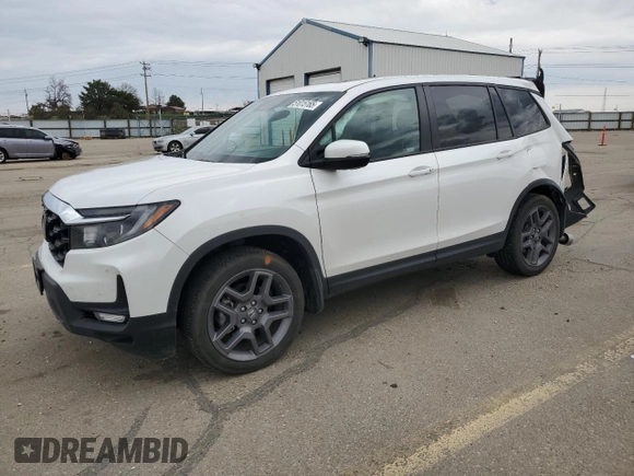 2023 Honda Passport EX-L z VIN 5FNYF8H56PB023651, wystawiony jako Copart lot #51015165 z przebiegiem 24 144 mil mil oraz Szkoda całkowita • Salvage title. Historia ofert i sprzedaży dostępna na DreamBid. Obrazek 1.