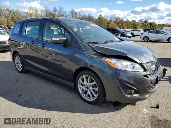 2015 Mazda 5 Grand Touring with VIN JM1CW2DL8F0180607, listed as a Copart auction lot 75585224 with 47,954 mi miles and Salvage title. Bid and sale history available at DreamBid. Image 4.