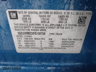 2015 Chevrolet Silverado 1500 LT with VIN 3GCUKREC5FG198758, listed as a IAAI auction lot 41573360 with 150,562 mi miles. Bid and sale history available at carsss.com. Image 9.