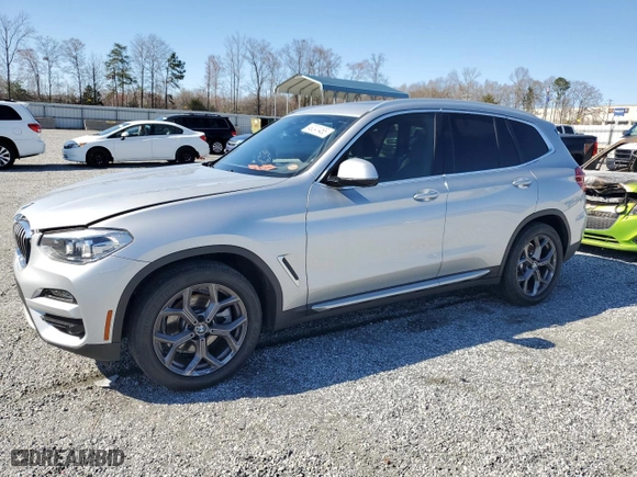 2021 BMW X3 sDrive30i with VIN 5UXTY3C01M9G04436, listed as a Copart auction lot 49241465 with 41,941 mi miles and Salvage Title. Bid and sale history available at carsss.com. Image 1.