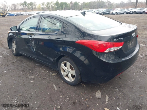 2013 Hyundai Elantra GLS PZEV with VIN KMHDH4AE4DU016675, listed as a IAAI auction lot 42009797 with 104,343 mi miles. Bid and sale history available at carsss.com. Image 3.