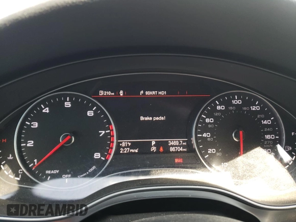 2016 Audi A6 2.0T Premium Plus with VIN WAUDFAFC2GN006156, listed as a Copart auction lot 70176314 with 86,704 mi miles and Salvage Title. Bid and sale history available at carsss.com. Image 9.